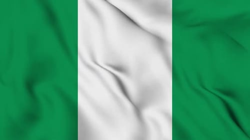 Realistic Waving Nigeria Flag Animation Loop Vertical