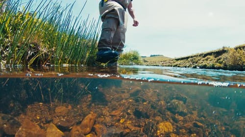 Fisherman Underwater View