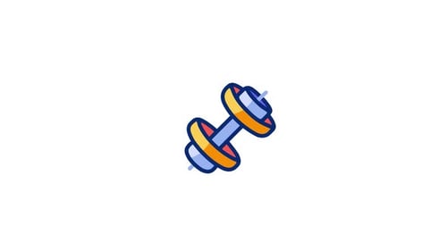 Clean Animated Dumbbell Icon for Health and Fitness