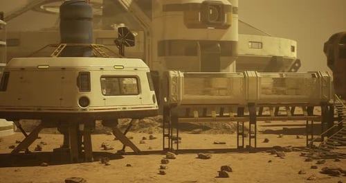 Mars Habitat Complex Showcasing Futuristic Design and Exploration Effort