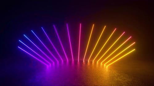 Abstract Neon Light Bars Color Changing Loop Animation