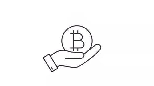Animación de la línea de lanzamiento de Bitcoin