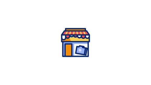 Animated Shop Icon with Camera for Photography Business