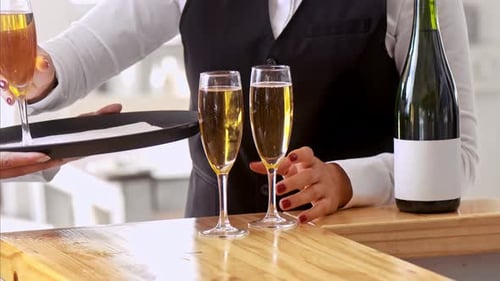 Luxury Champagne Service in Restaurant