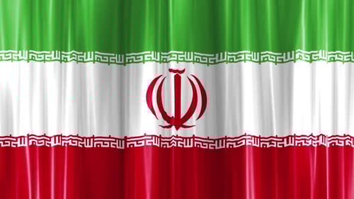 Iran Flag Curtain Wave