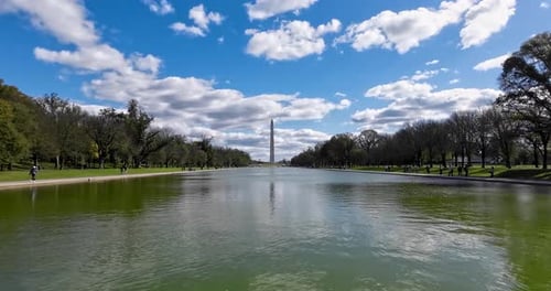 View over Washington Monument from the reflection pool.