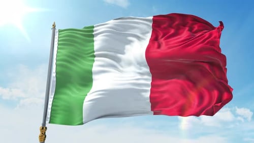Italian Flag Waving in Realistic 3D Animation