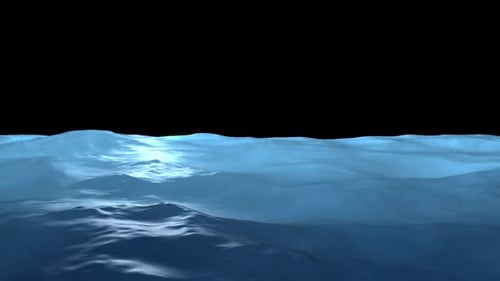 Natural Ocean Surface Waves Motion – Seamless Loop & Alpha