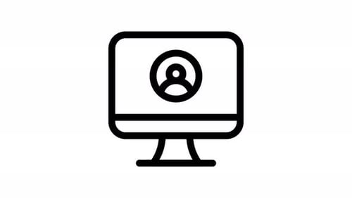 Animated User Profile Icon on Computer Monitor
