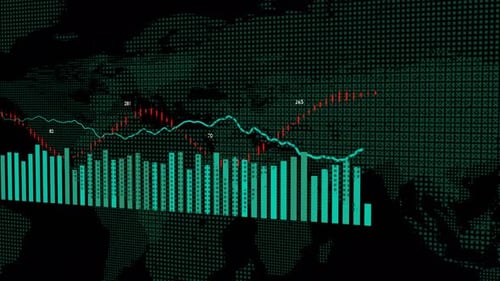 Stock market animated graphic. Stock price chart.