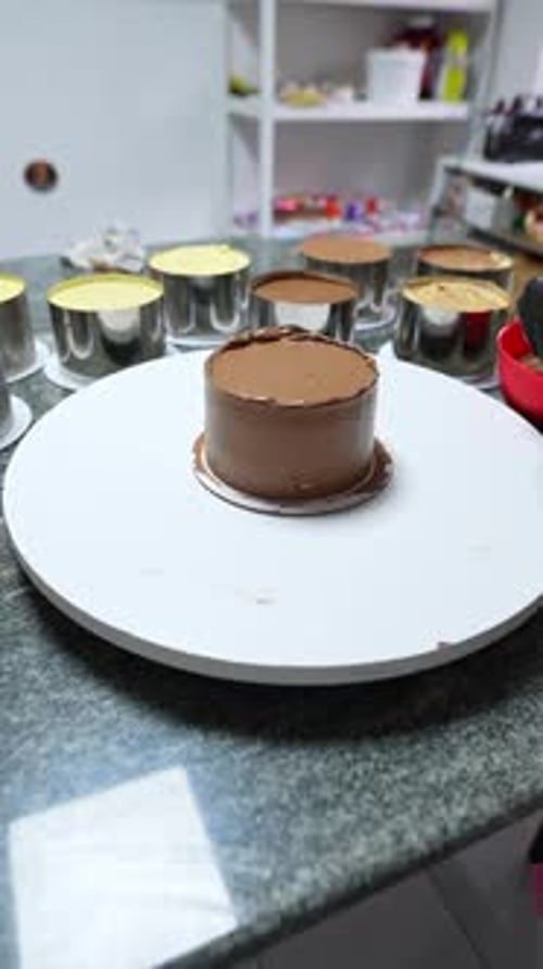 A joyful tutor helps a child explore baking lessons while decorating a delicious cake together. Fun