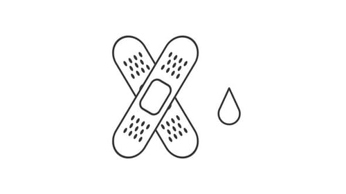 Animated Band-Aid and Blood Drop Line Icon