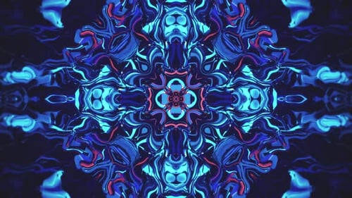 Abstract Fluid Kaleidoscope Symmetrical Motion Background Loop