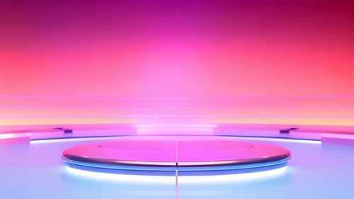 Futuristic Stage Podium with Dynamic Glowing Light