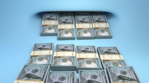 Stack Of Dollars Income Looped
