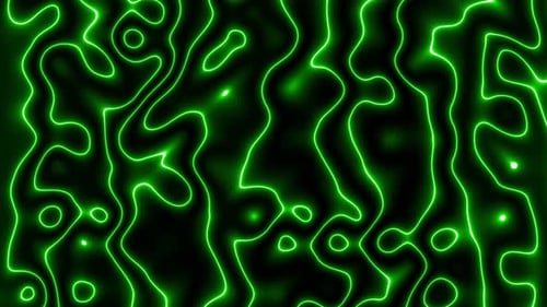 Abstract Green Neon Fluid Lines Animated Background