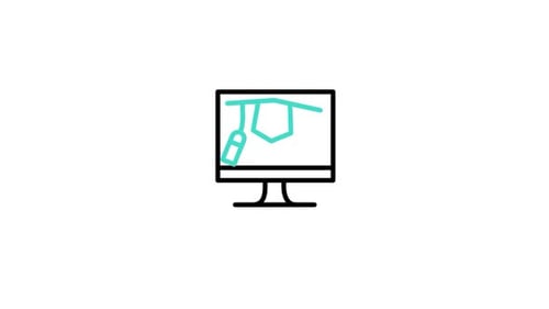 Minimalist Online Education and Graduation Concept Icon Animation