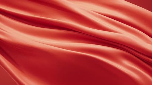 Abstract Red Fabric Flowing Waves Seamless Loop