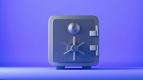 3D Safe Opening with Spilling Gold Coins Animation