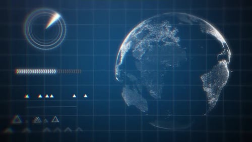 Futuristic Digital Earth Globe HUD Element Background