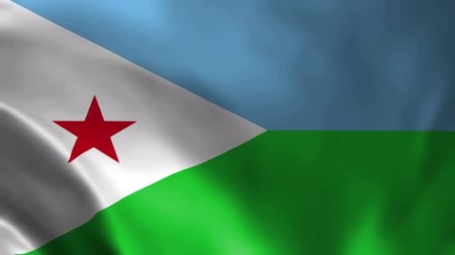 Djibouti Flag Waving Loop Background Animation