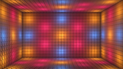 Broadcast Pulsating Hi-Tech Illuminated Cubes Room Stage 08