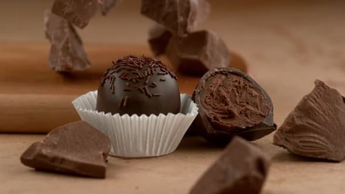 Chocolate Truffle with Ingredients Falling in . with Phantom Flex