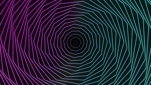 Gradient Geometric Spiral Lines Expanding Tunnel Animation