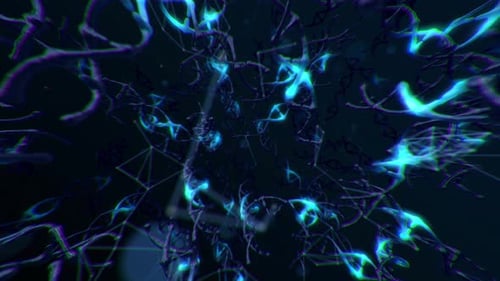 Abstract Glitch Neural Network Technology Animation