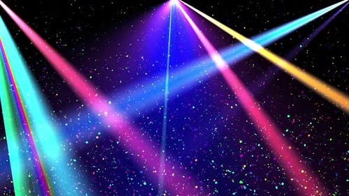 Vibrant Party Spotlights and Confetti Background Loop