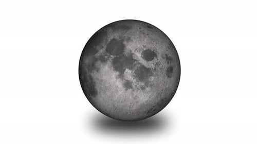 Realistischer Vollmond. Isoliert auf weißem Hintergrund. Vd 1267