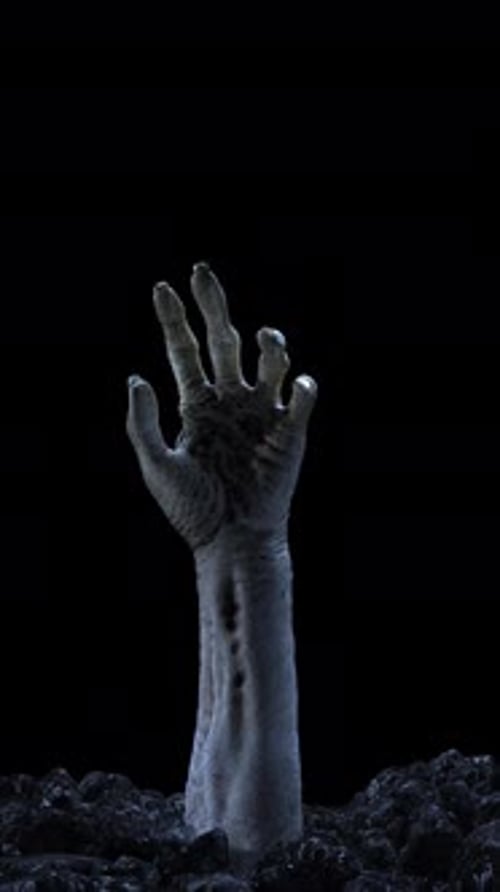 Zombie Hand Crawling Out of the Ground with Alpha Channel