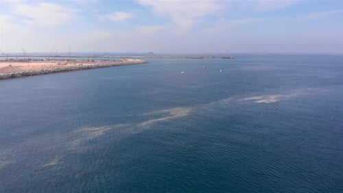 Aerial Footage over Sewerage Spilled in the Mediterranean sea