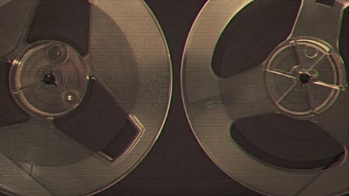 Vintage Audio Cassette Tape Recorder Playing Old School Magnetic Analogue Reel Player 1980s 1990s