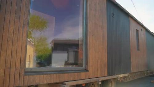 Modern Modular Home Exterior on a Trailer