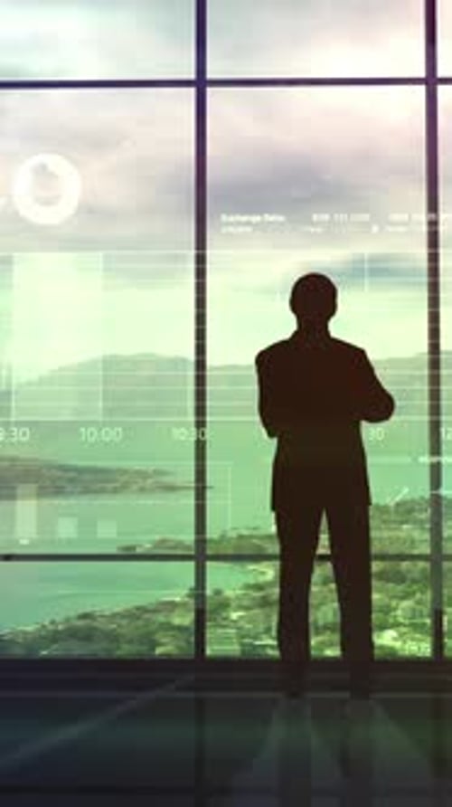 Futuristic Corporate Data Projection Window Animation