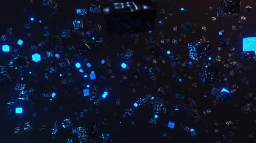 Futuristic Digital Cubes Abstract Motion Background