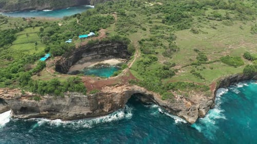 Panoramic view of Broken Beach, Bali