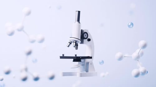 3D Animated Microscope with Scientific Molecular Background