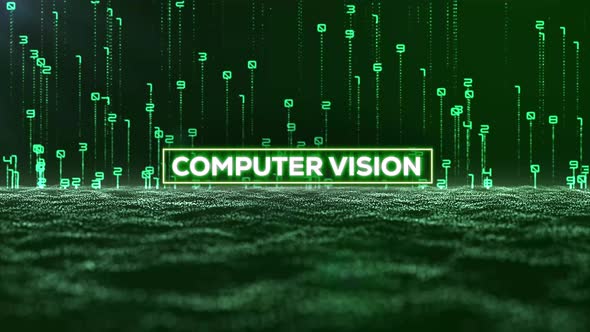 Futuristic Computer Vision Title with Digital Binary Rain, Backgrounds ...