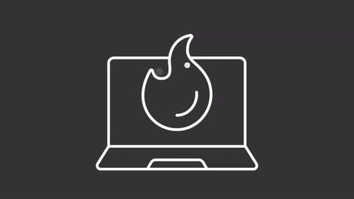 Animación de línea blanca de sobrecalentamiento de PC