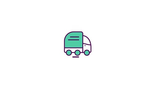 Animated Flat Design Delivery Truck Icon