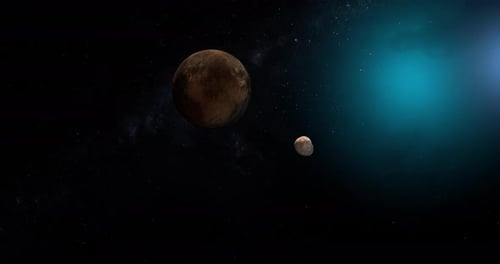 Moon and Huya Planet