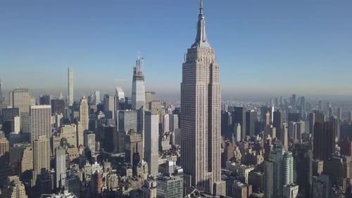 Manhattan New York with Empire State Building Aerial
