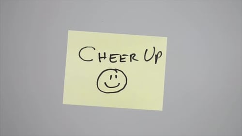 Handwritten Cheer Up Note with Smiley Face