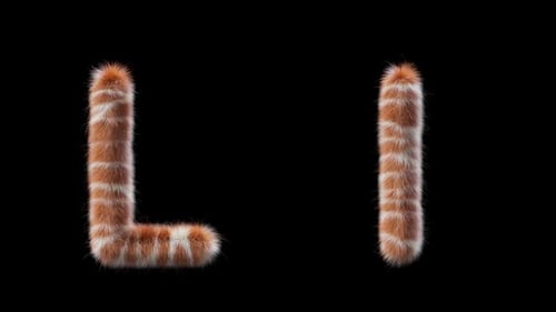 3D animation of a uppercase and lowercase Giraffe woolen letter L