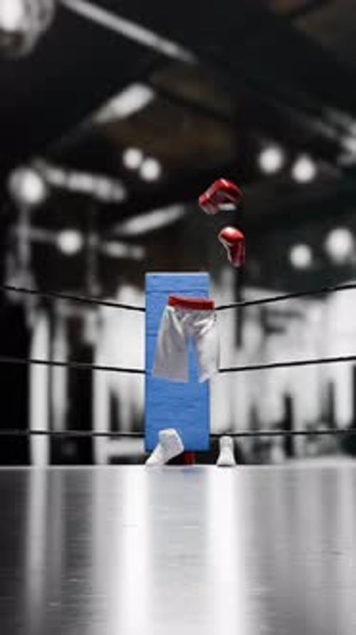 Invisible Boxer Gear Animation on Boxing Ring Post