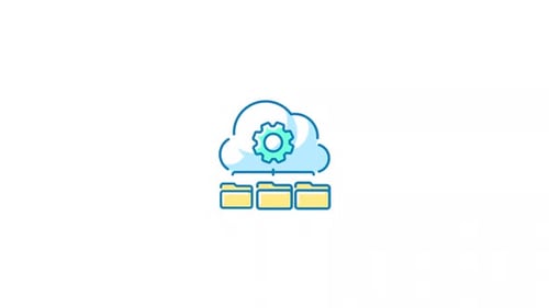 Cloud Computing Data Management Flat Design Animation
