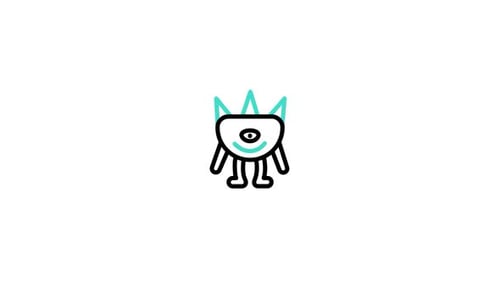 Animated Cute Minimalist Monster Character