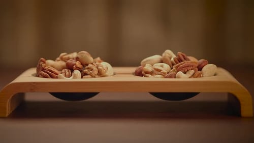 Close Up of Assorted Nuts in Serving Dish
